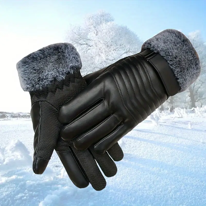 Leather Gloves Winter Warm Tou - Leather Driving Glove 评论和价格