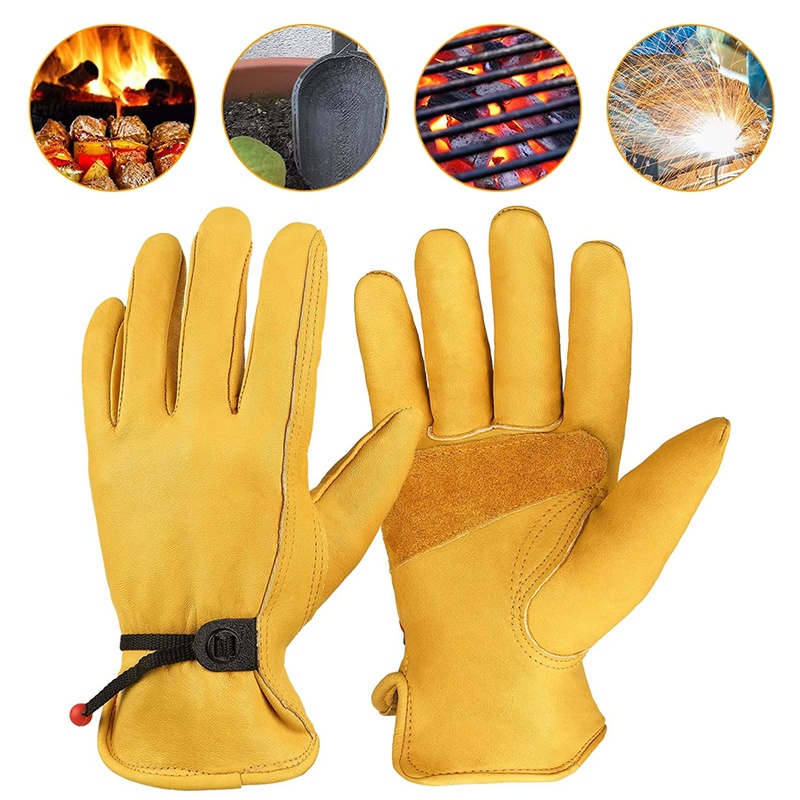 1 Pair Leather Work Glove Cowh - Leather Driving Glove 评论和价格