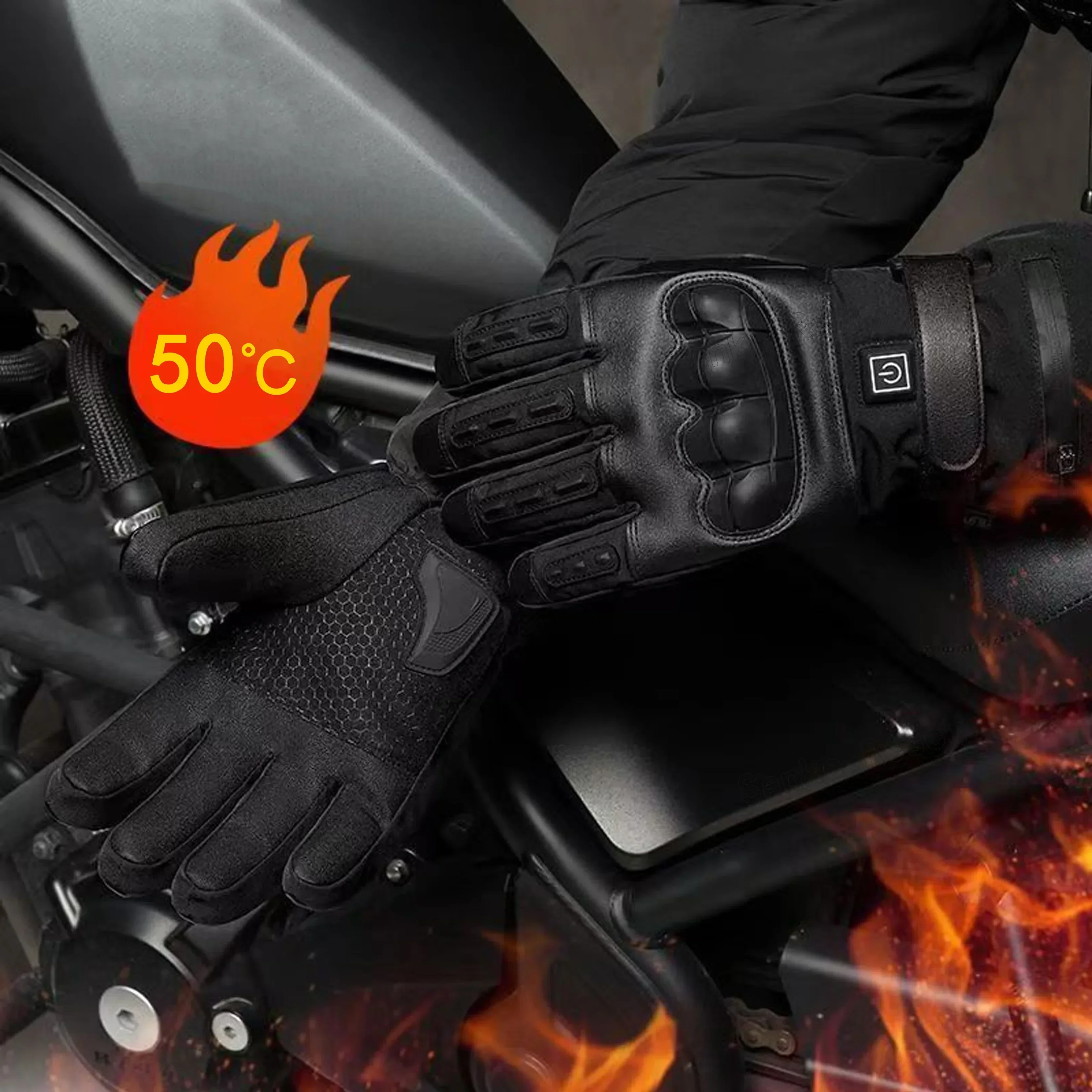 Heated Gloves Hand Warmer Elec - Ski Glove Waterproof 评论和价格